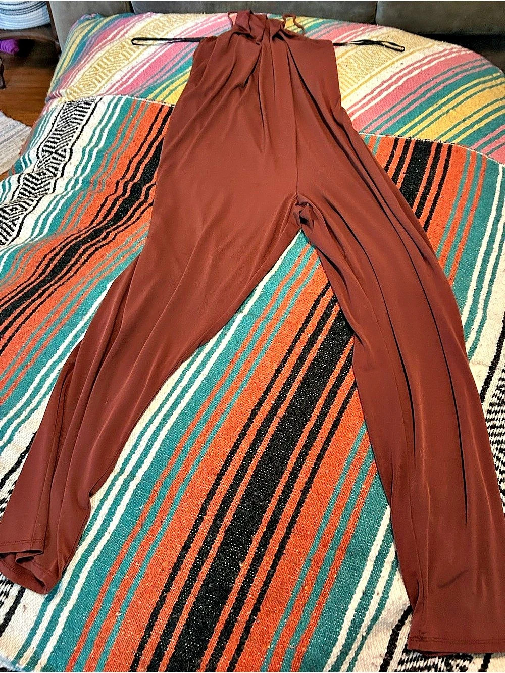 BCBGeneration Brown Halter Jumpsuit Size Medium Like New